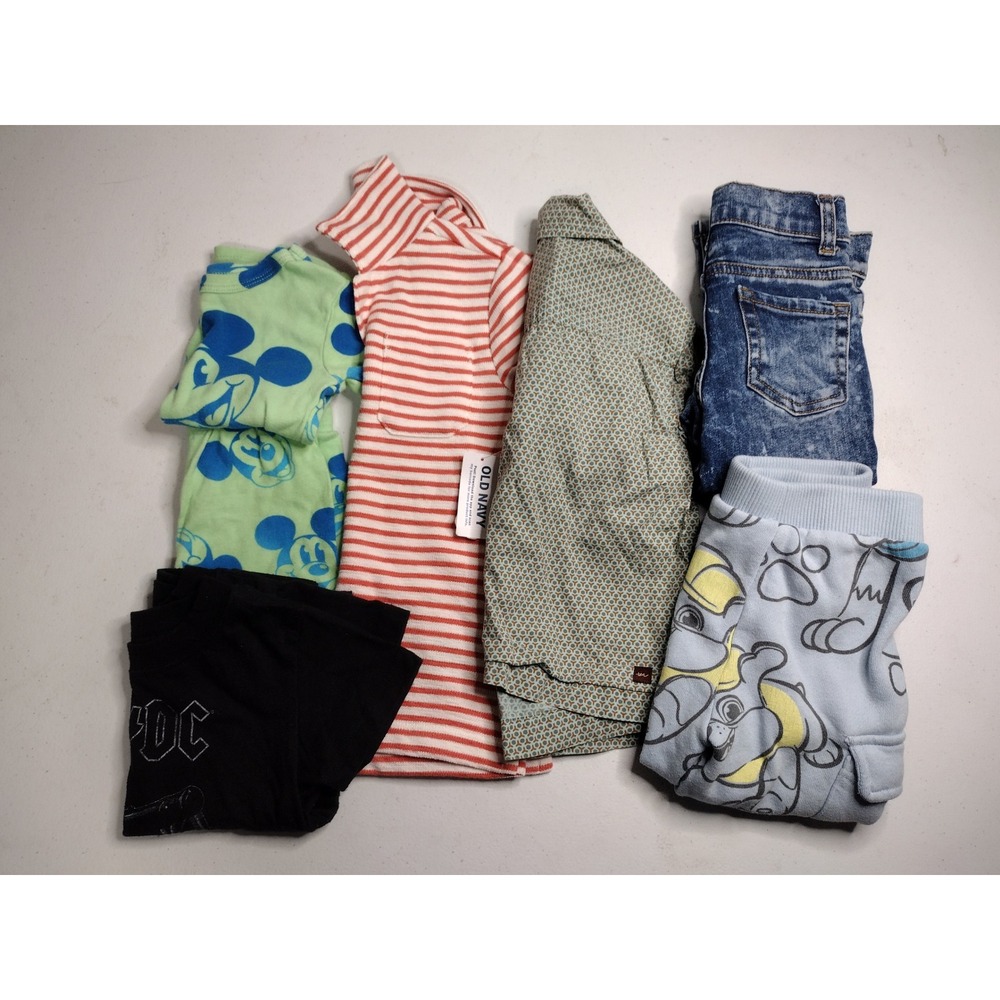 Toddler Boys Clothing Bundle 2T-3T Old Navy Tea Collection Paw Patrol Mickey 7pc